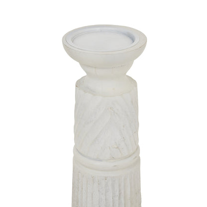 Elegant Medium White Carved Candle Holder for Any Space - Darlington's Décor