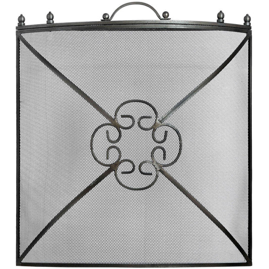 Elegant Mesh Fireguard in Antique Pewter Effect Finish - Darlington's Décor