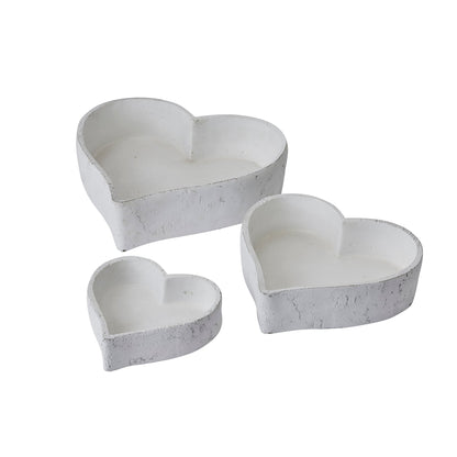 Elegant Set Of Three Large Matt White Ceramic Dishes - Darlington's Décor
