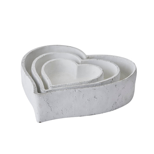 Elegant Set Of Three Large Matt White Ceramic Dishes - Darlington's Décor