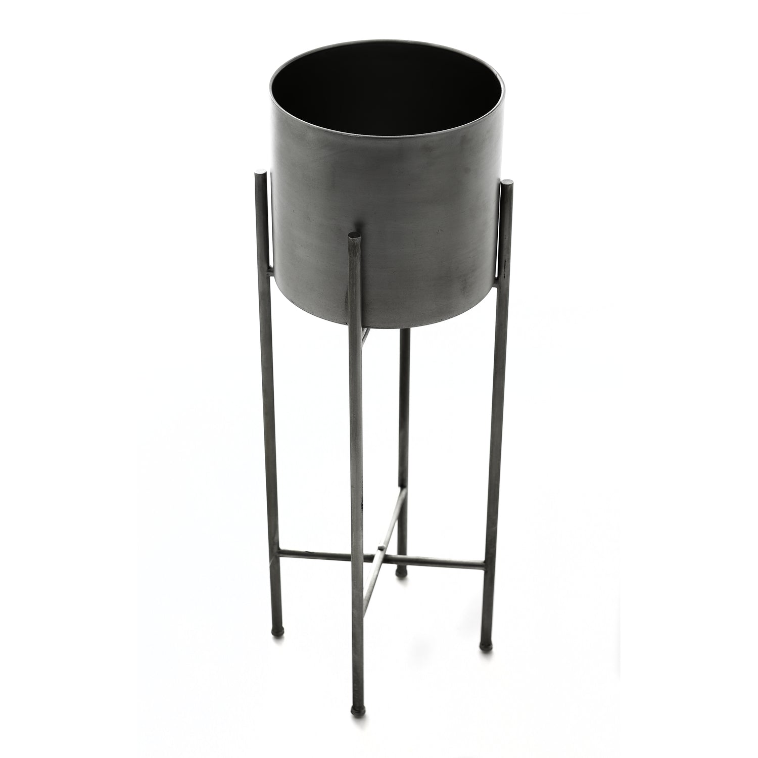 Elegant Set Of Two Silver Planters On Stand - Darlington's Décor