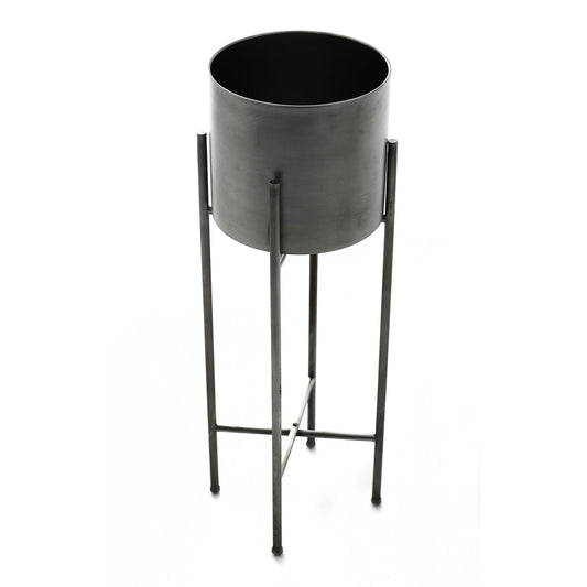 Elegant Set Of Two Silver Planters On Stand - Darlington's Décor