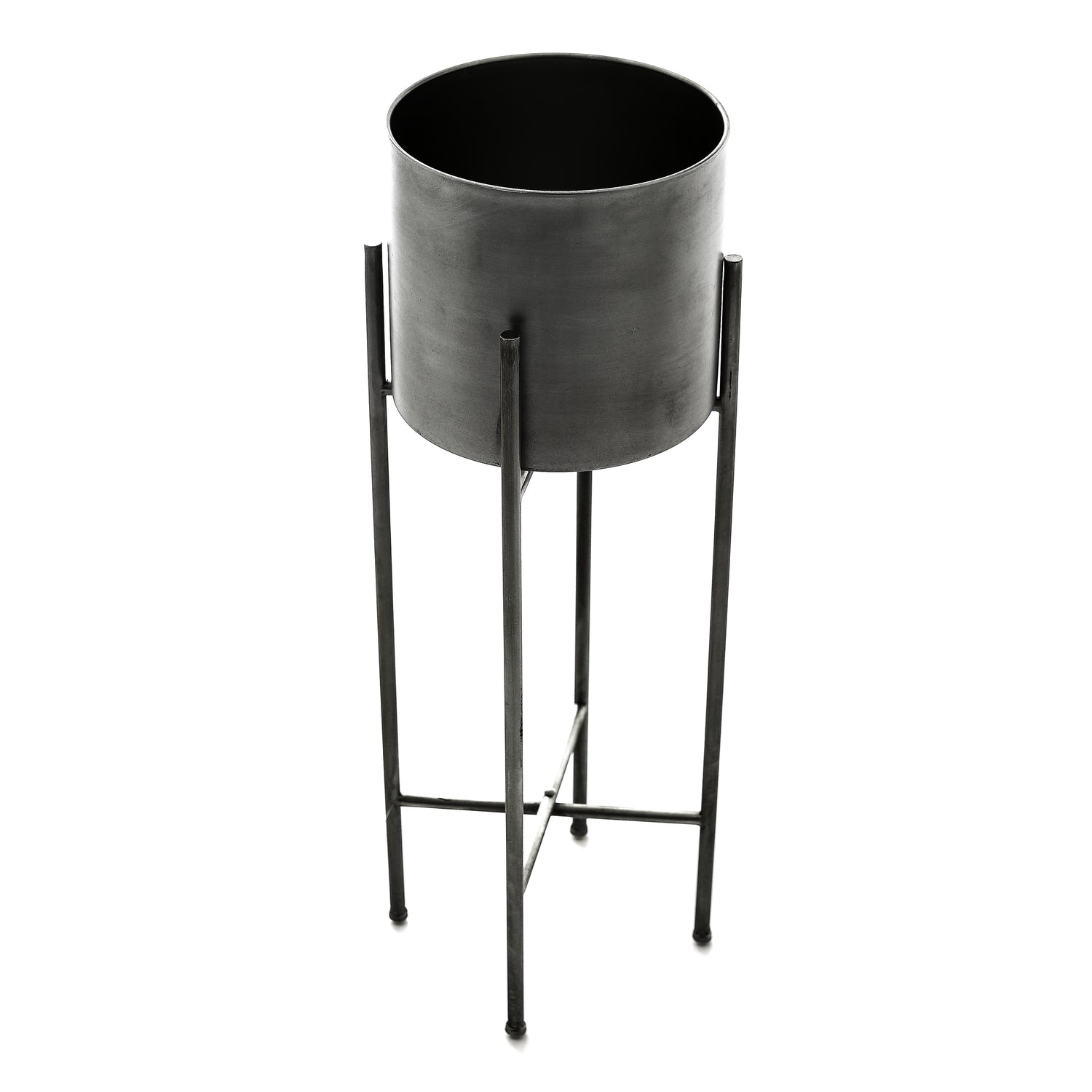 Elegant Set Of Two Silver Planters On Stand - Darlington's Décor