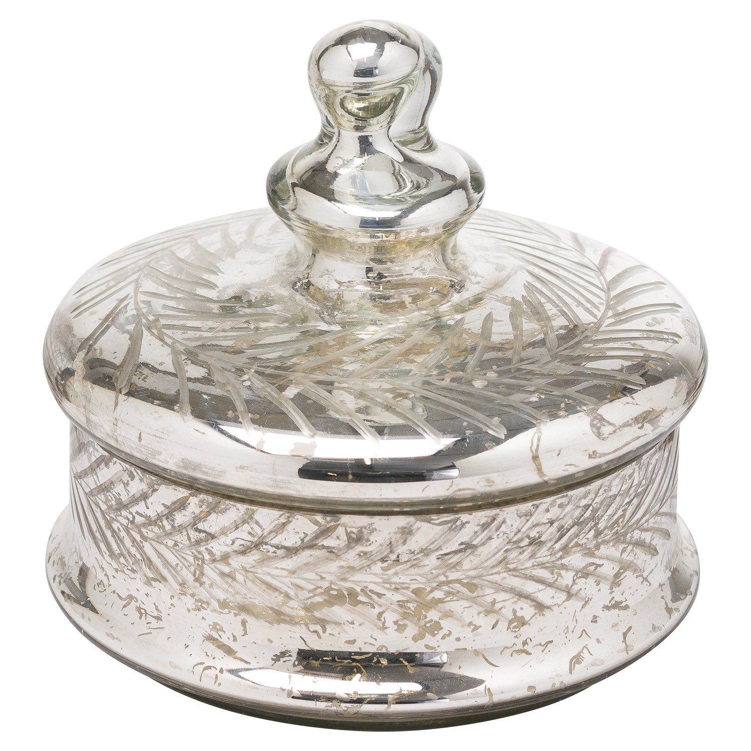 Elegant Silver Foil Effect Large Trinket Jar Décor - Darlington's Décor