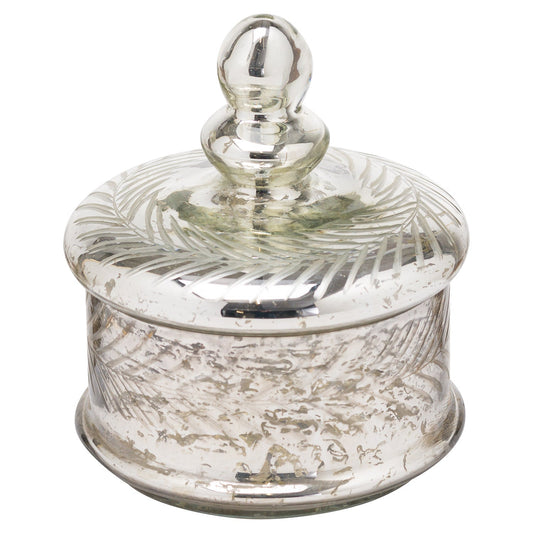 Elegant Silver Foil Effect Small Trinket Jar for Display - Darlington's Décor