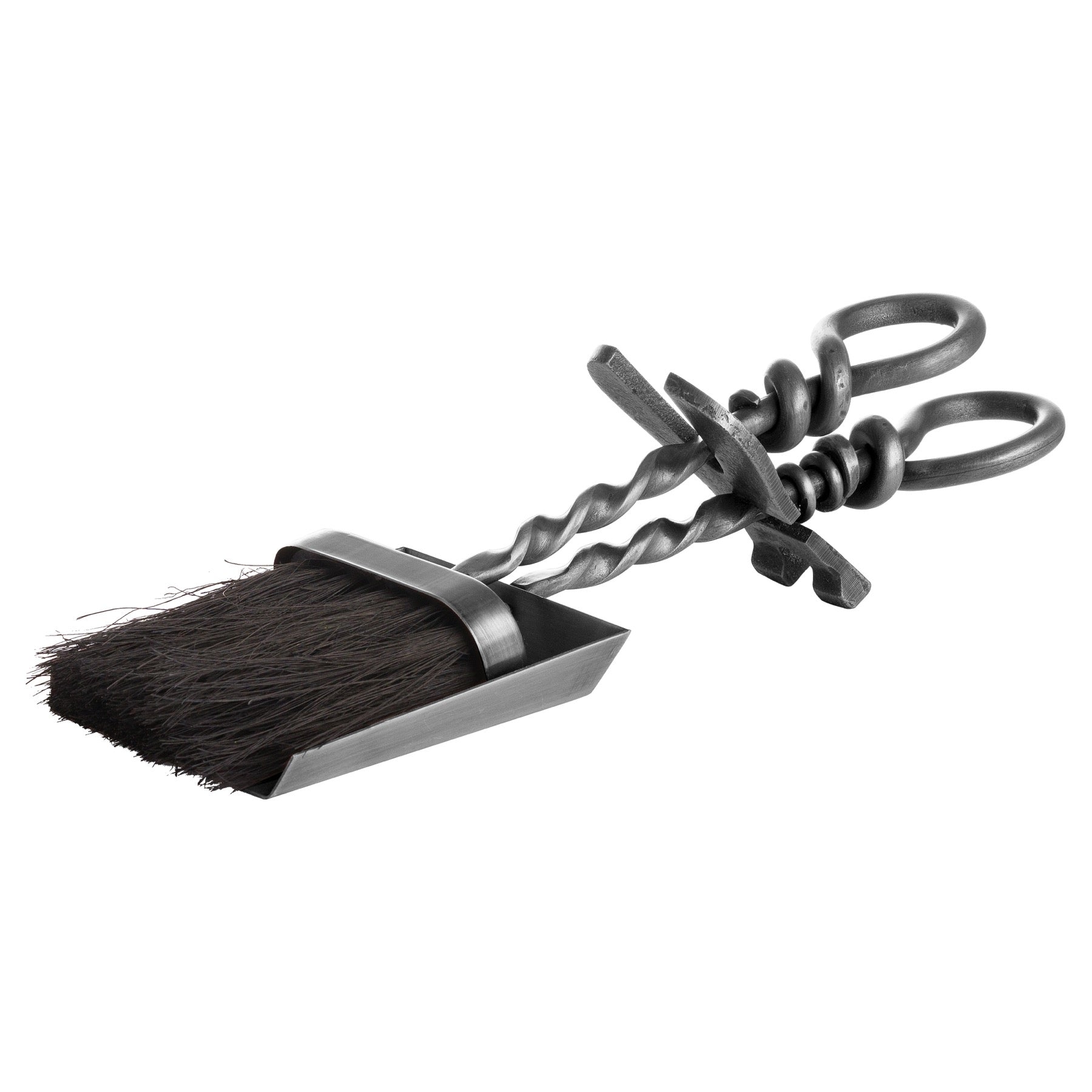Elegant Silver Hearth Tidy Set With Hand Turned Loop Handle - Darlington's Décor