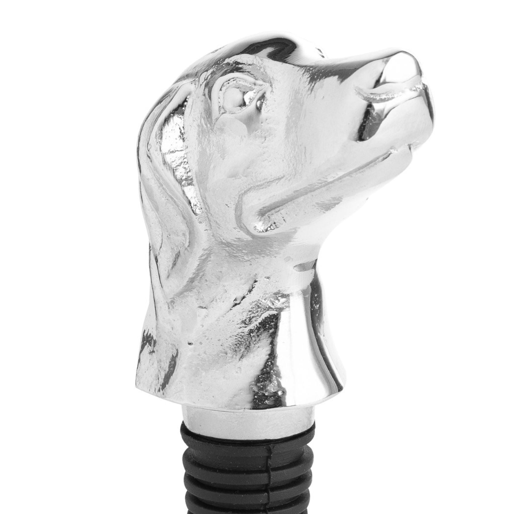 Elegant Silver Nickel Dog Bottle Stopper for Your Bar - Darlington's Décor
