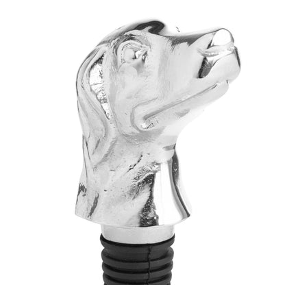 Elegant Silver Nickel Dog Bottle Stopper for Your Bar - Darlington's Décor