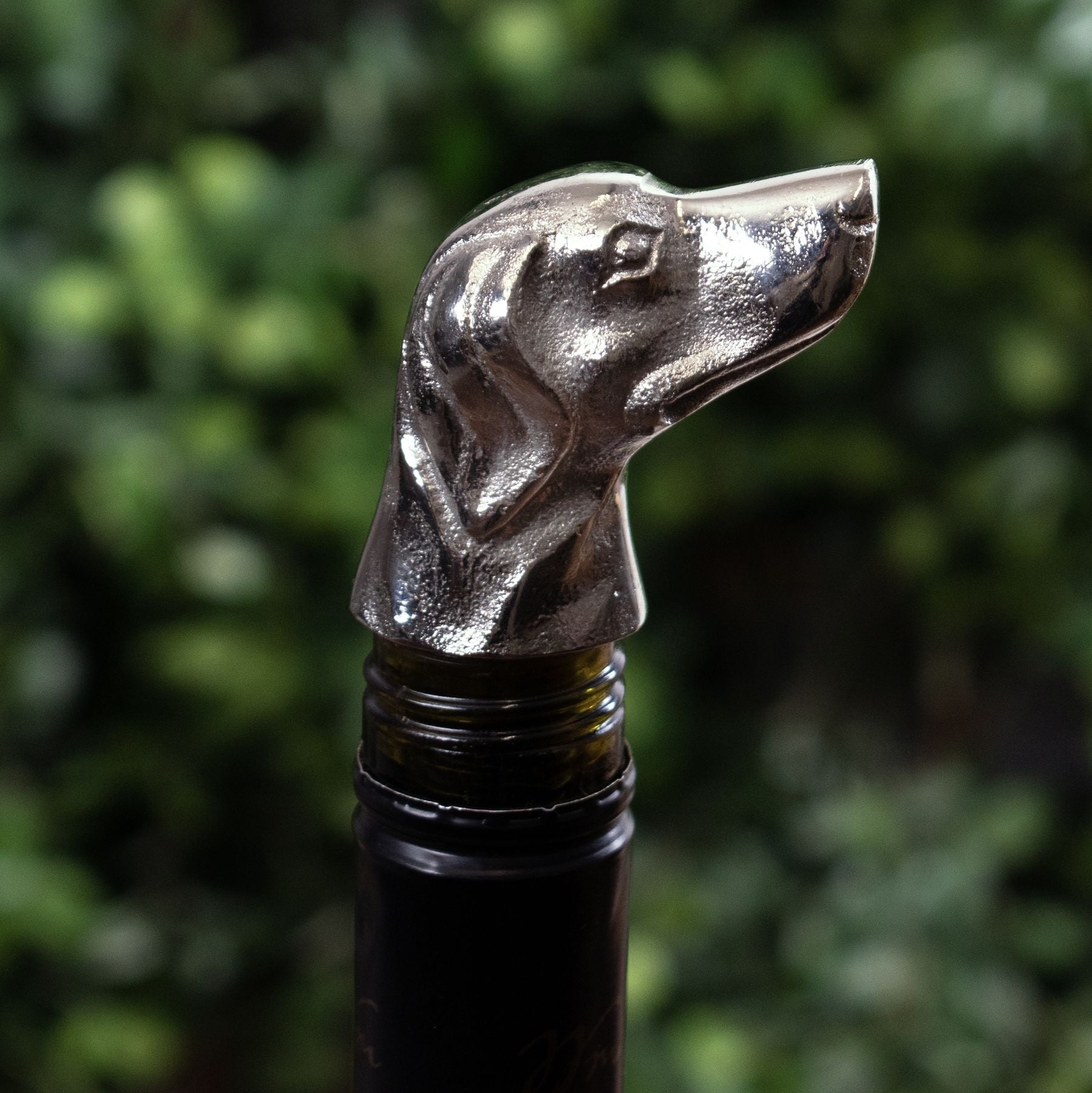 Elegant Silver Nickel Dog Bottle Stopper for Your Bar - Darlington's Décor