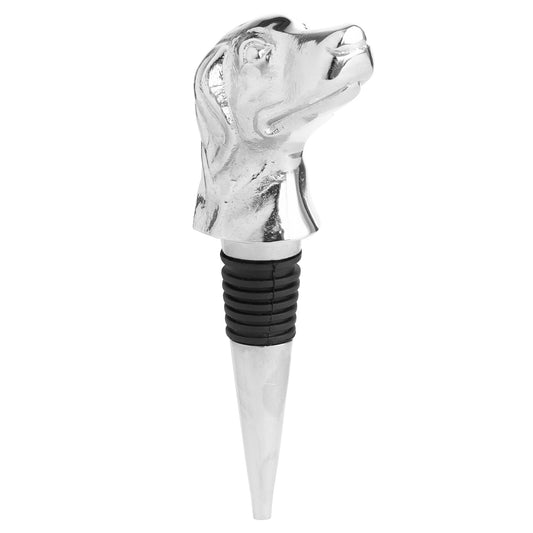Elegant Silver Nickel Dog Bottle Stopper for Your Bar - Darlington's Décor