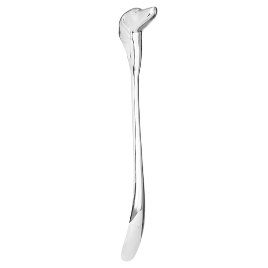 Elegant Silver Nickel Dog Head Detail Shoe Horn - Darlington's Décor