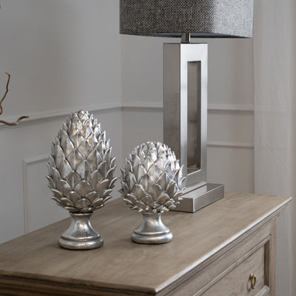 Elegant Silver Pinecone Finial for Enchanting Decor - Darlington's Décor