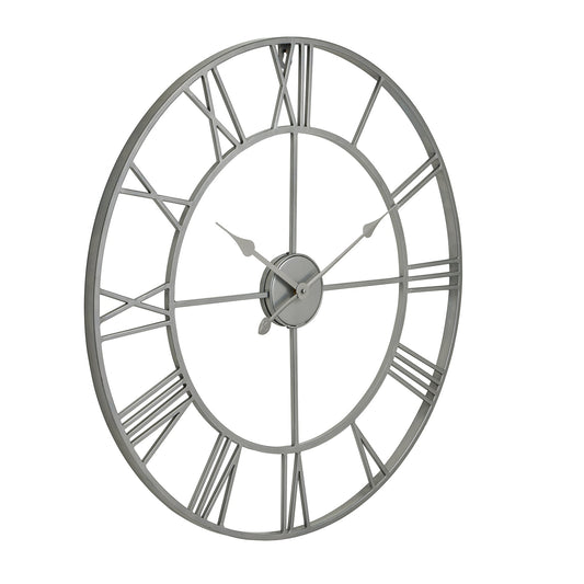 Elegant Silver Skeleton Wall Clock for Timeless Charm - Darlington's Décor