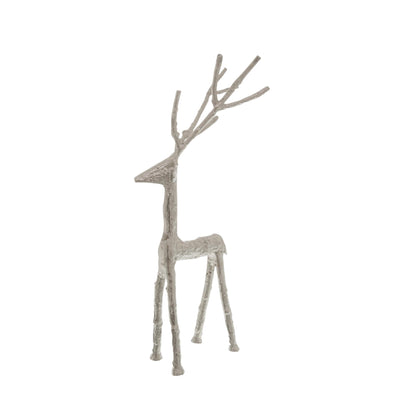 Elegant Small Silver Standing Stag Ornament for Decor - Darlington's Décor