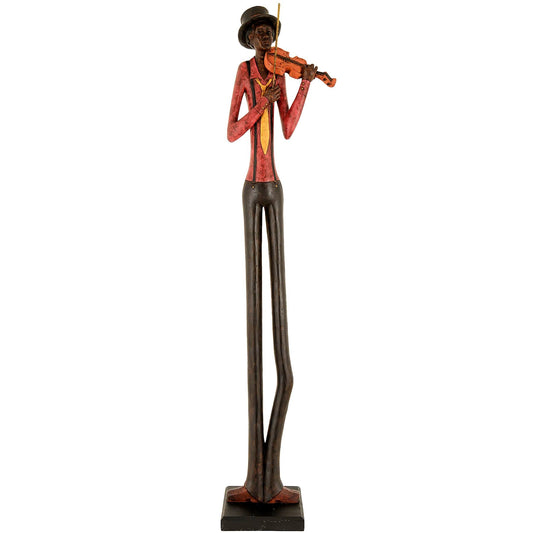 Elegant Standing Jazz Band Violinist Sculpture Focal Point - Darlington's Décor
