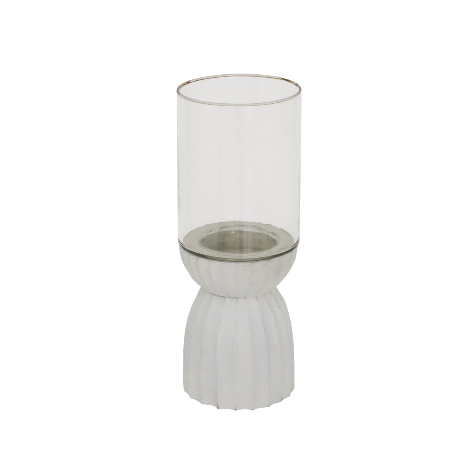 Elegant White Carved Hurricane Lantern for Timeless Ambiance - Darlington's Décor