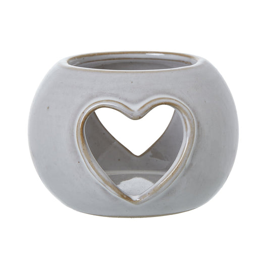 Elegant White Ceramic Heart Cut - Out Tealight Holder - Darlington's Décor