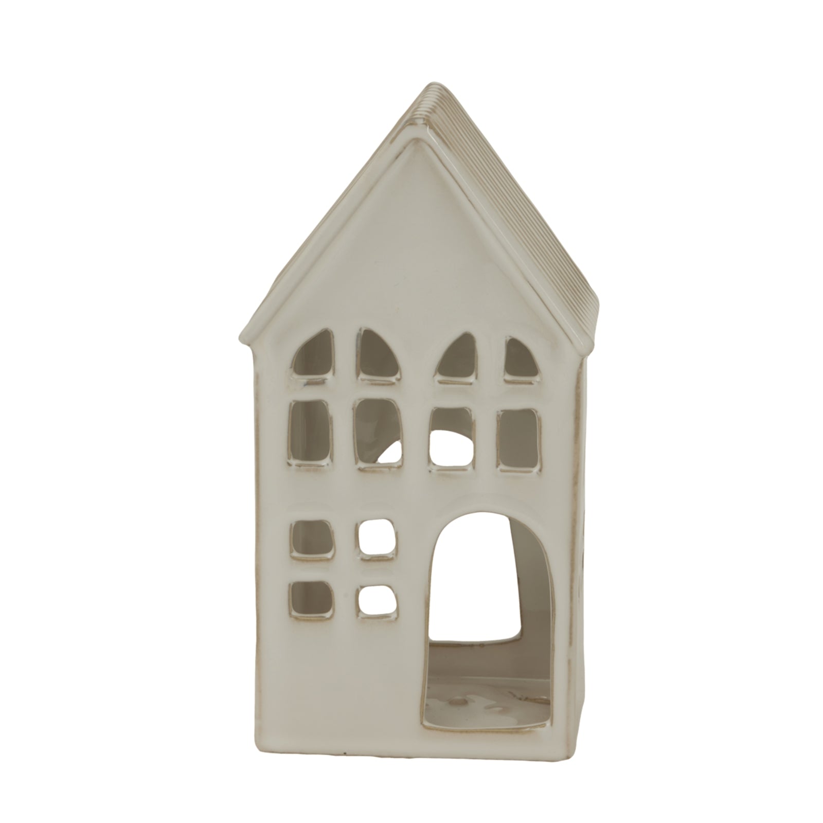 Elegant White Ceramic House Tea Light Holder Decor - Darlington's Décor