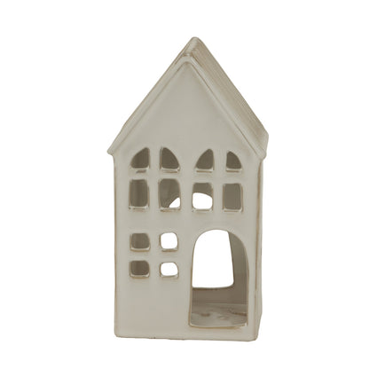 Elegant White Ceramic House Tea Light Holder Decor - Darlington's Décor