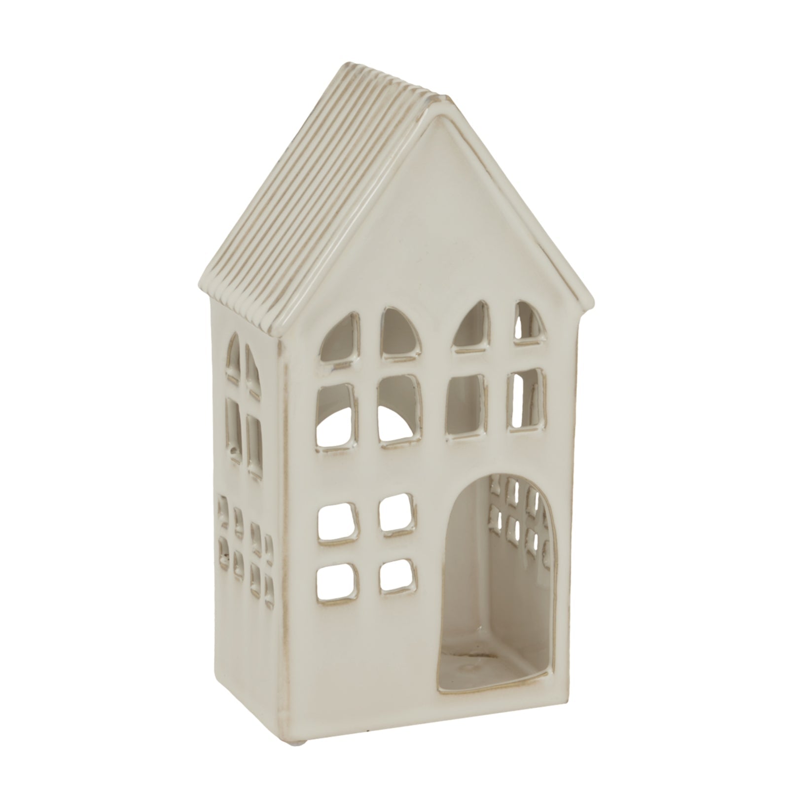 Elegant White Ceramic House Tea Light Holder Decor - Darlington's Décor