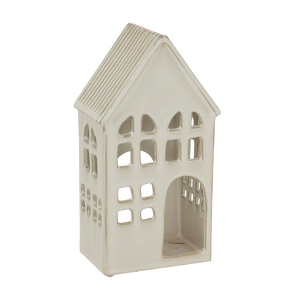 Elegant White Ceramic House Tea Light Holder Decor - Darlington's Décor