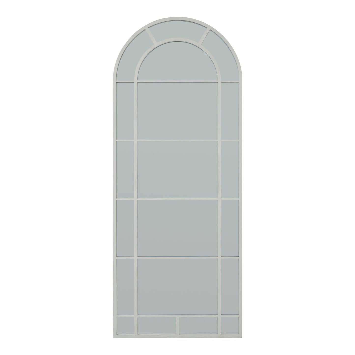 Elegant White Large Arched Window Mirror for Any Space - Darlington's Décor