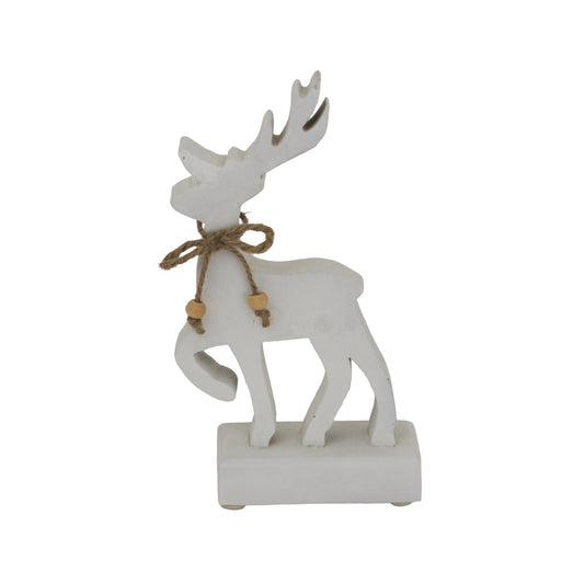 Elegant White Standing Reindeer for Winter Decor - Darlington's Décor