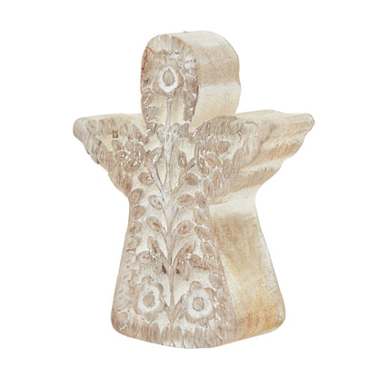 Elegant White Wash Collection Patterned Large Angel Decoration - Darlington's Décor