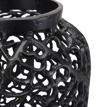 Exquisite Black Cast Lattice Vase for Modern Decor - Darlington's Décor