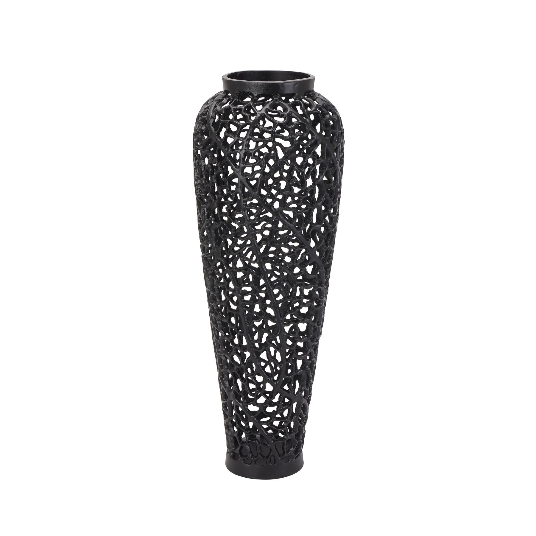 Exquisite Black Cast Lattice Vase for Modern Decor - Darlington's Décor