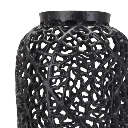 Exquisite Black Cast Lattice Vase for Modern Decor - Darlington's Décor