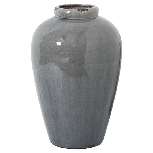 Garda Grey Glazed Tall Juniper Vase for Elegant Decor - Darlington's Décor
