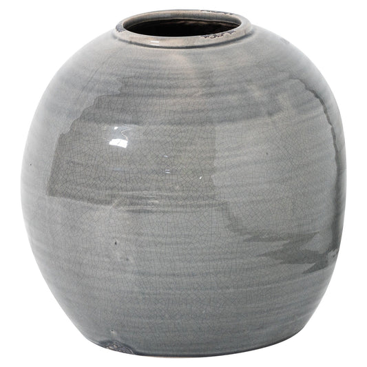 Garda Grey Glazed Tiber Vase for Elegant Decor - Darlington's Décor