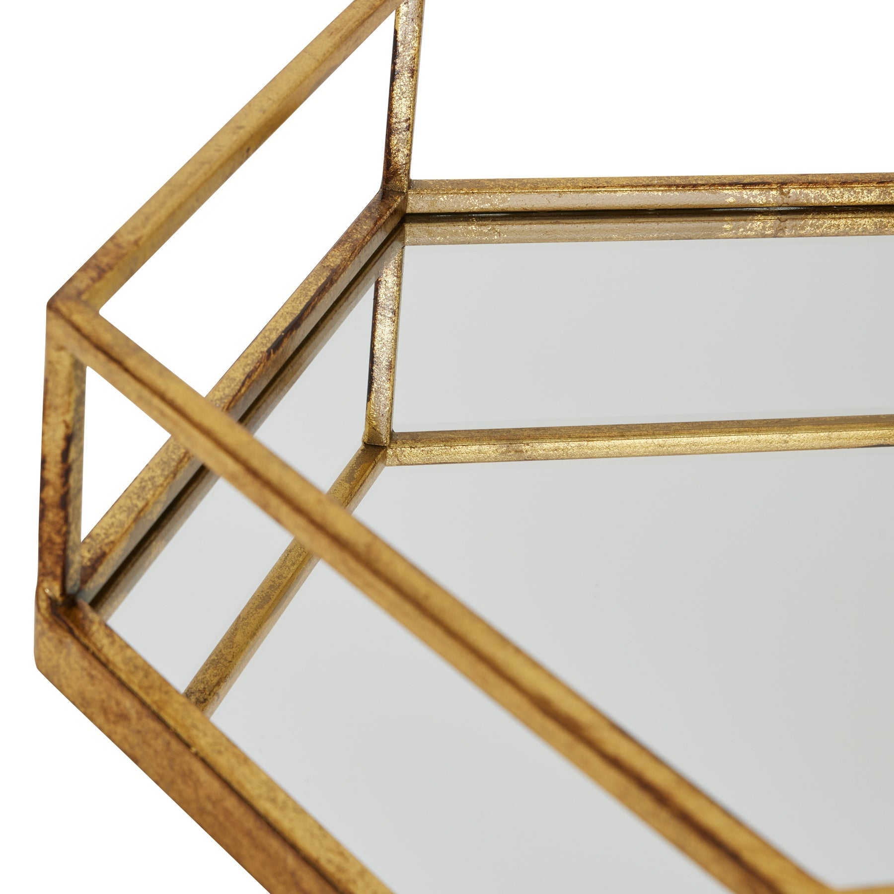 Gold Hexagon Set Of Two Trays for Elegant Display - Darlington's Décor