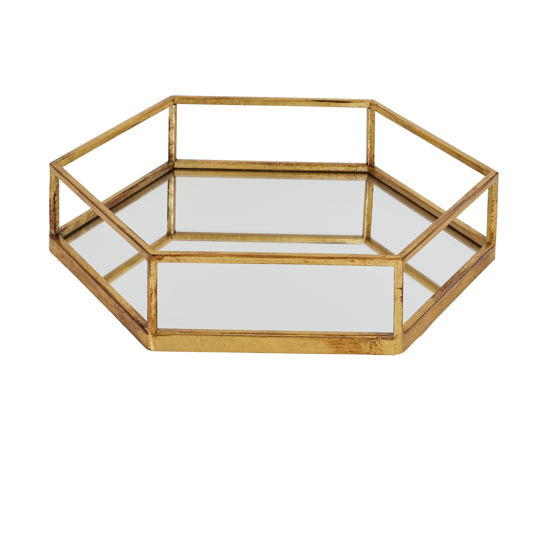 Gold Hexagon Set Of Two Trays for Elegant Display - Darlington's Décor