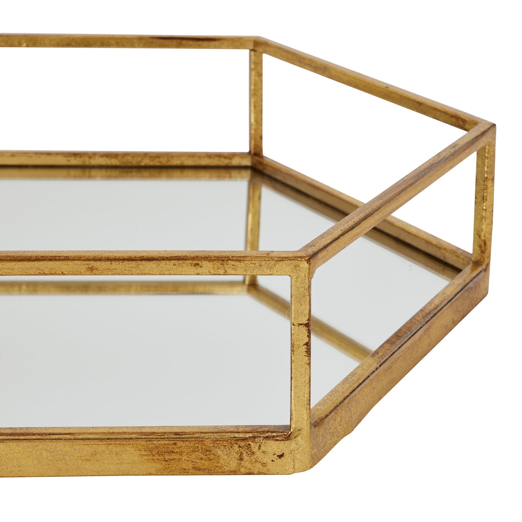 Gold Hexagon Set Of Two Trays for Elegant Display - Darlington's Décor