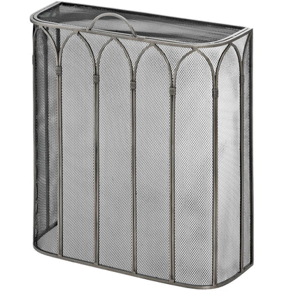 Gothic Antique Pewter Firescreen for Elegant Spark Protection - Darlington's Décor