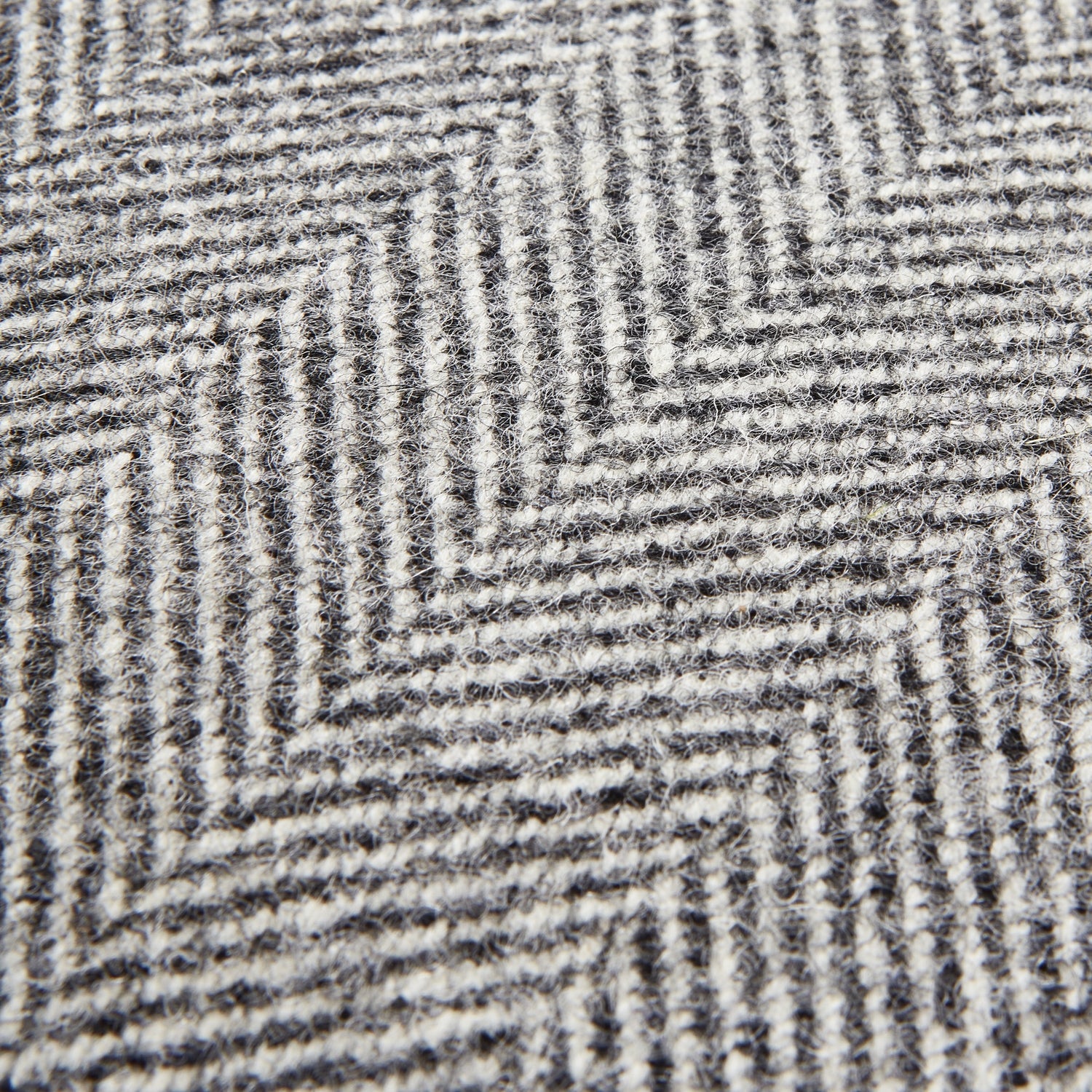 Grey Herringbone Pure Wool Cushion With Piped Edge Elegance - Darlington's Décor