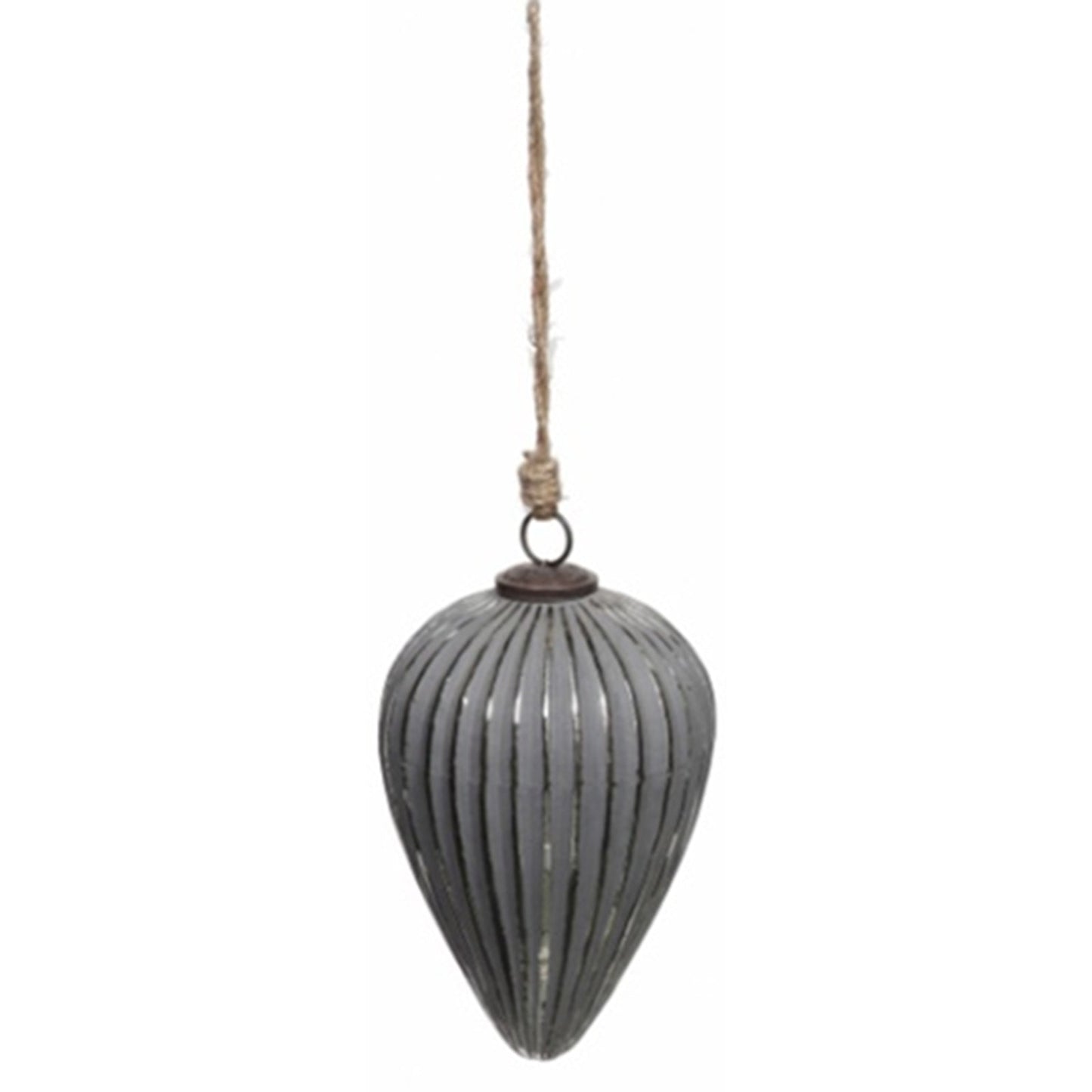 Grey Metallic Collection Large Cone Bauble for Modern Elegance - Darlington's Décor