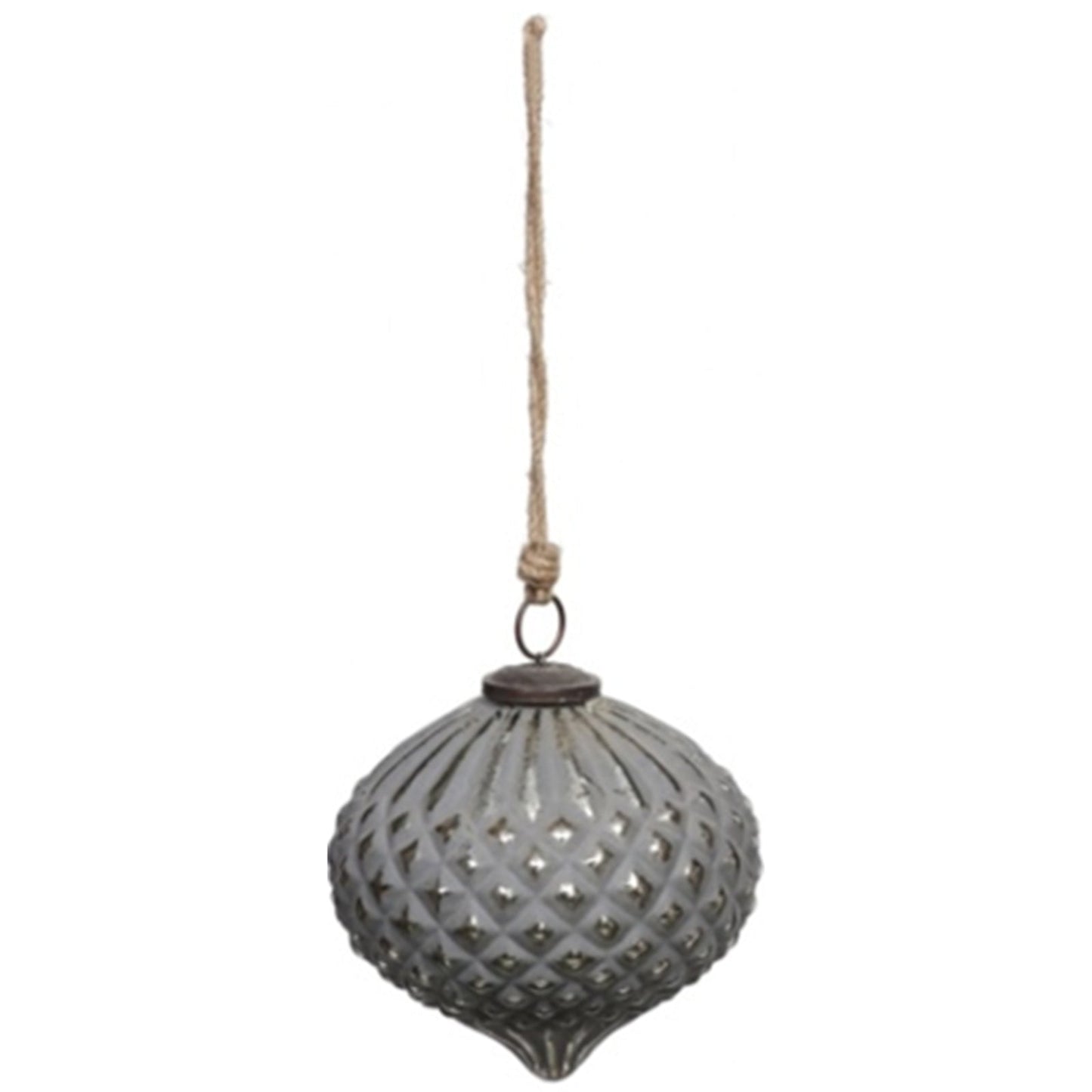Grey Metallic Collection Large Teardrop Combe Bauble Elegance - Darlington's Décor