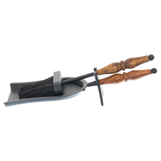 Hand Turned Hearth Tidy With Wooden Handle - Elegant Design - Darlington's Décor