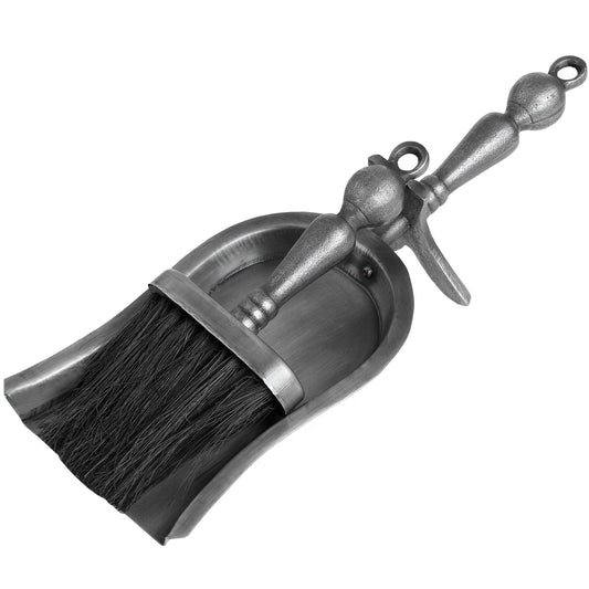 Hearth Tidy Set in Antique Pewter Effect Finish Elegance - Darlington's Décor