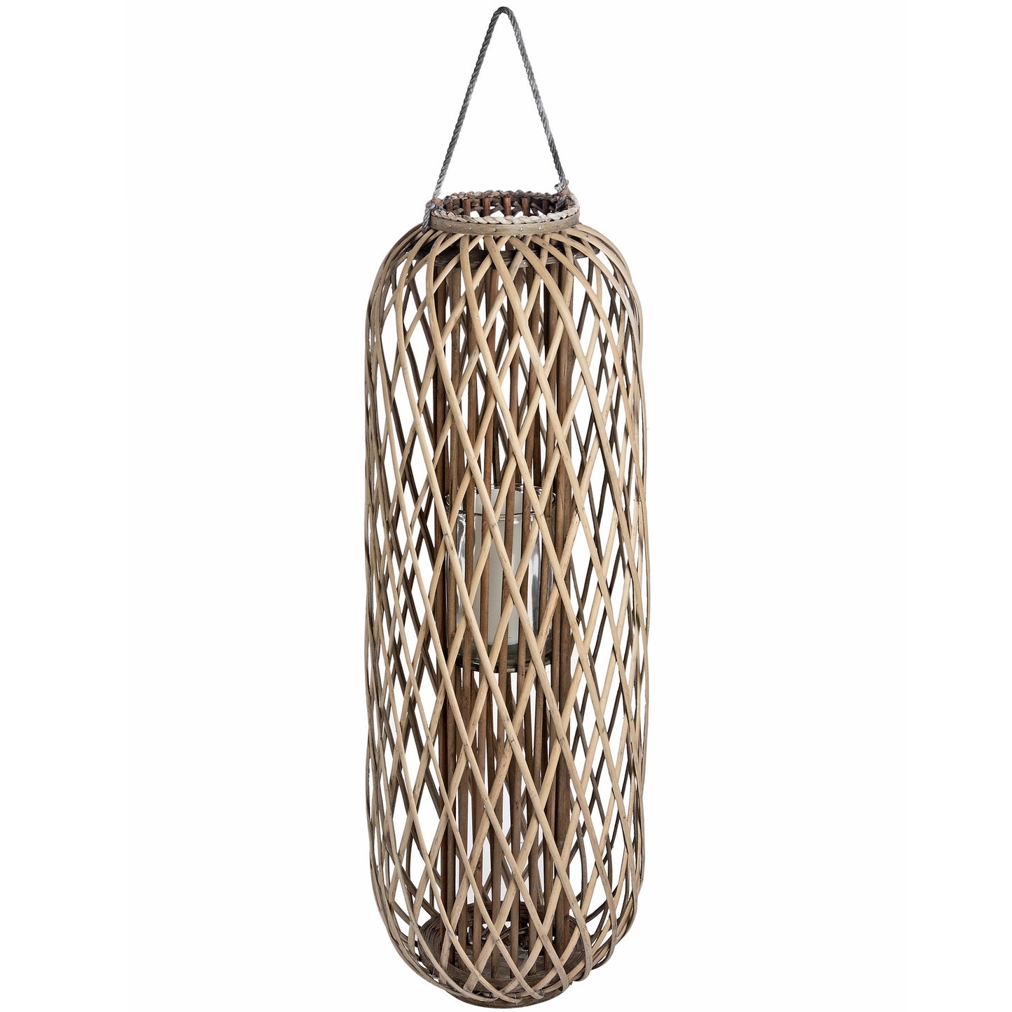 Huge Standing Wicker Lantern for Rustic Elegance - Darlington's Décor