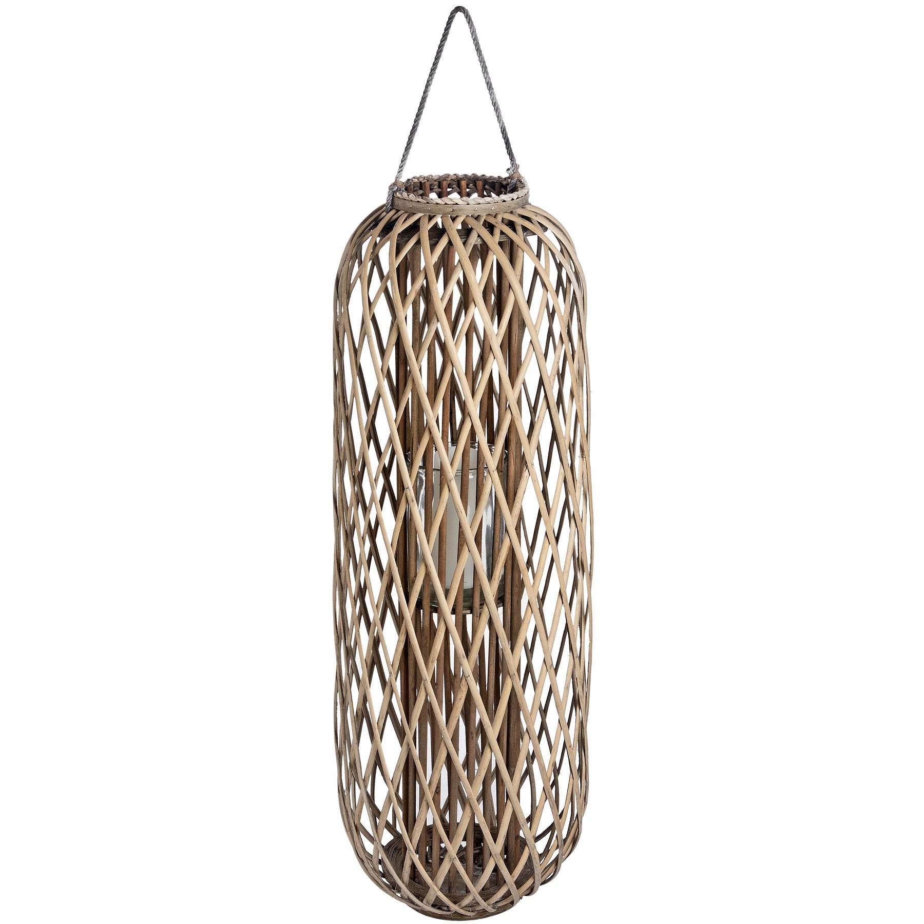 Huge Standing Wicker Lantern for Rustic Elegance - Darlington's Décor