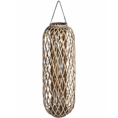 Huge Standing Wicker Lantern for Rustic Elegance - Darlington's Décor