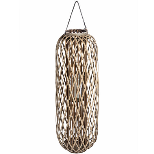 Huge Standing Wicker Lantern for Rustic Elegance - Darlington's Décor