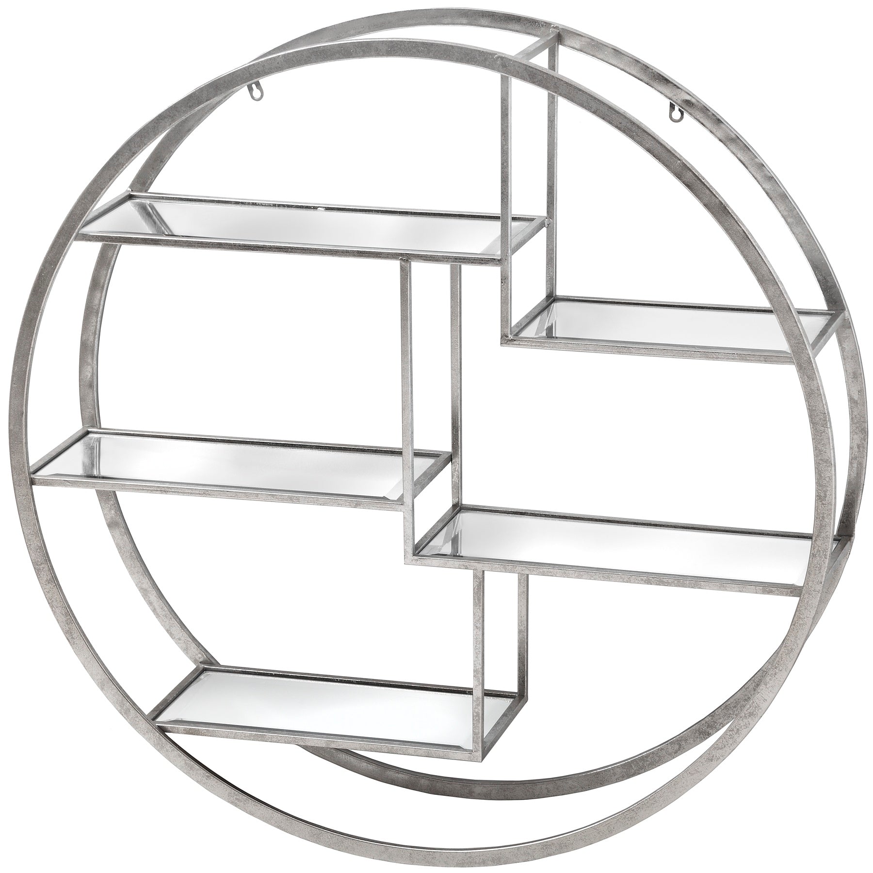 Elegant Large Circular Silver Wall Hanging Multi Shelf for Style - Darlington's Décor