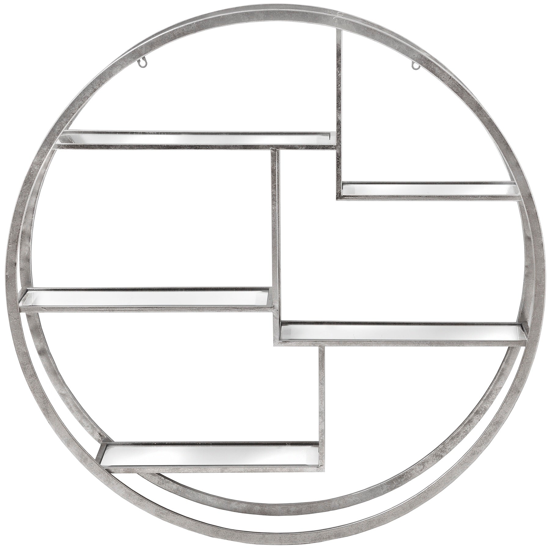 Elegant Large Circular Silver Wall Hanging Multi Shelf for Style - Darlington's Décor