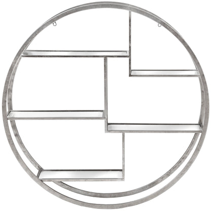Elegant Large Circular Silver Wall Hanging Multi Shelf for Style - Darlington's Décor