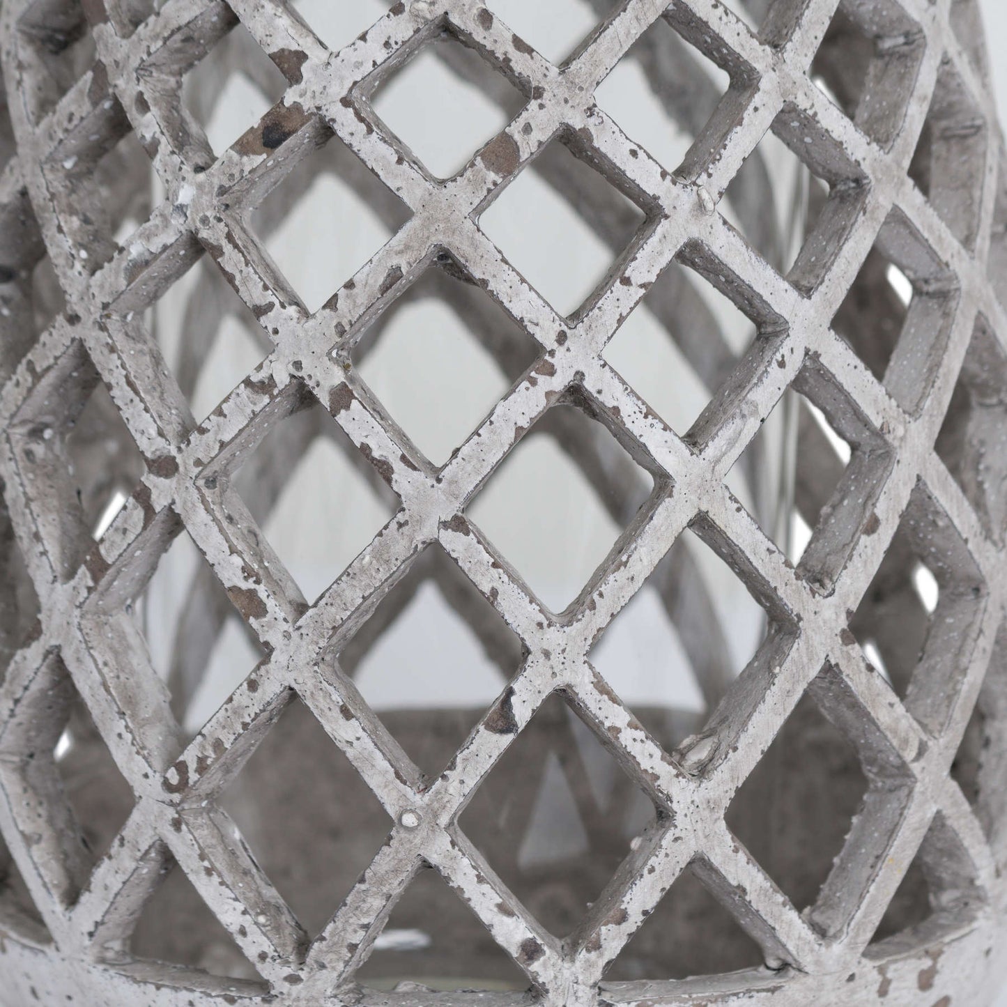Large Conical Ceramic Lattice Hurricane Lantern Decor - Darlington's Décor